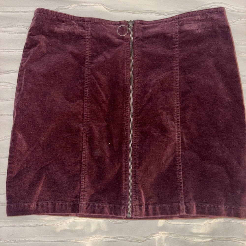 Forever 21 Velvet Mini Skirt in Deep Burgundy